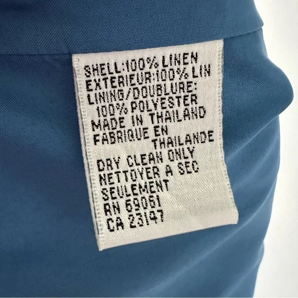 Talbots NWT Vintage Deadstock Blazer Jacket 100% Irish Linen Blue Lined 16W - Picture 10 of 12